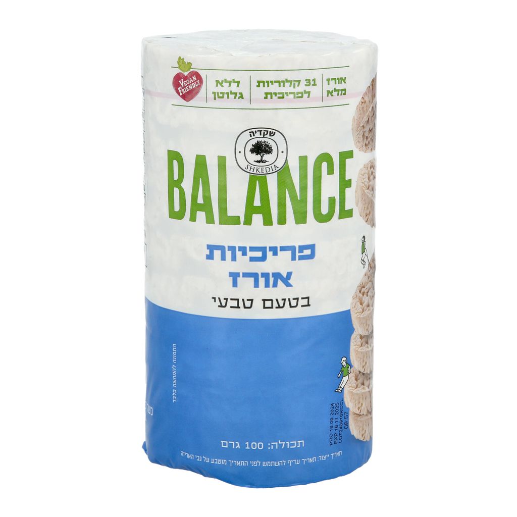 פריכיות אורז טבעי 100 גרם