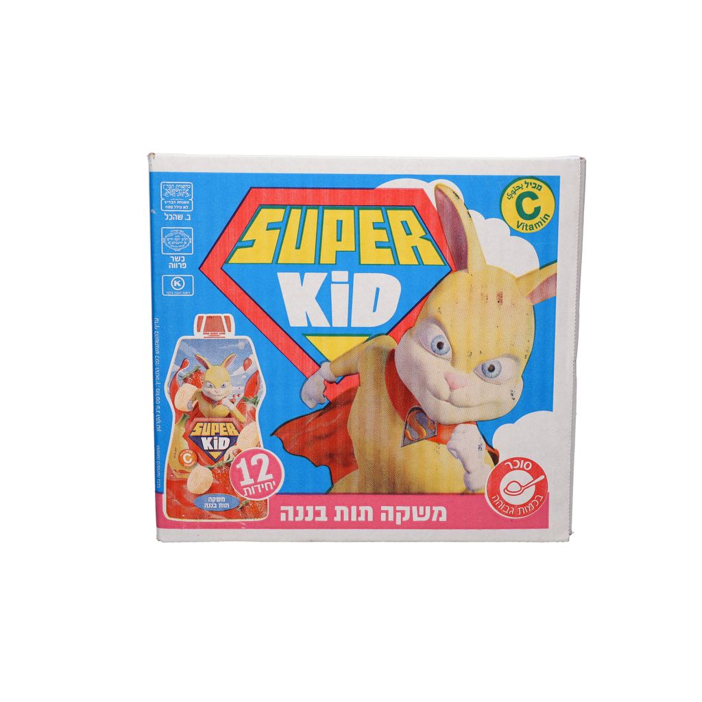 משקה סופר קידס 200 מ"ל-תות בננה 12 יחידות