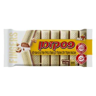 טבלת פסק שוקולד לבן מילוי ופל קרם אגוז 100 גרם