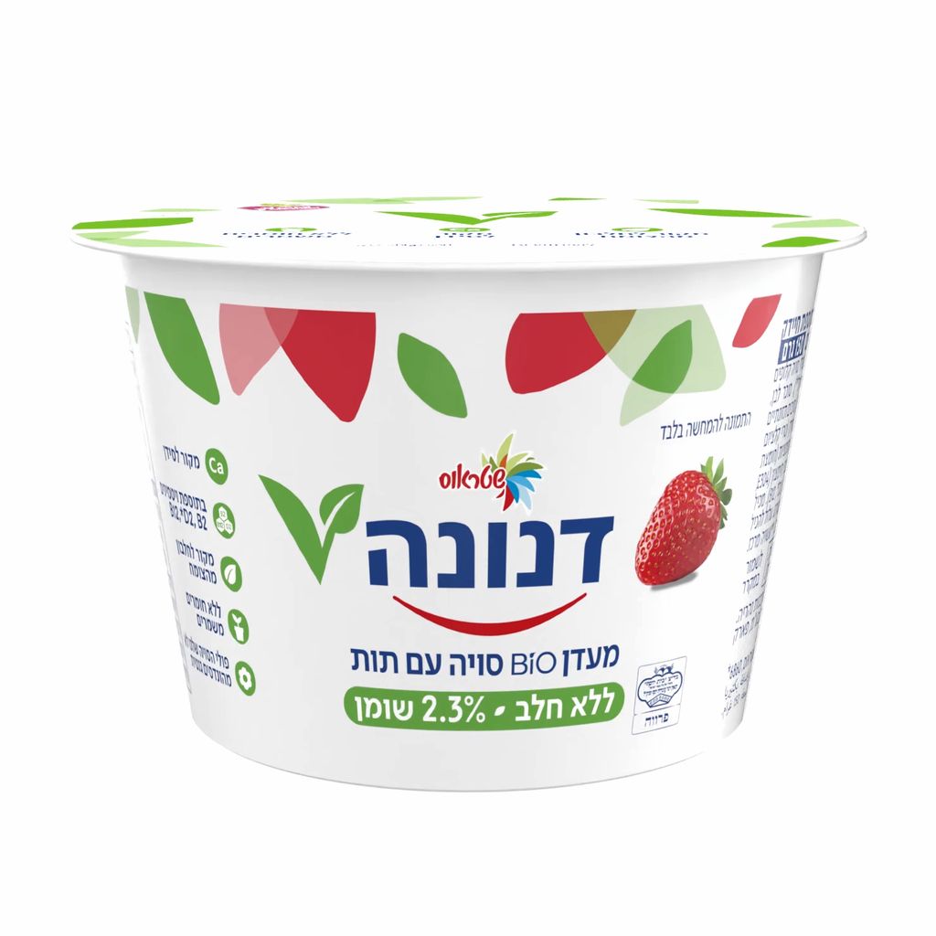 מעדן ביו סויה עם תות דנונה 150 גרם