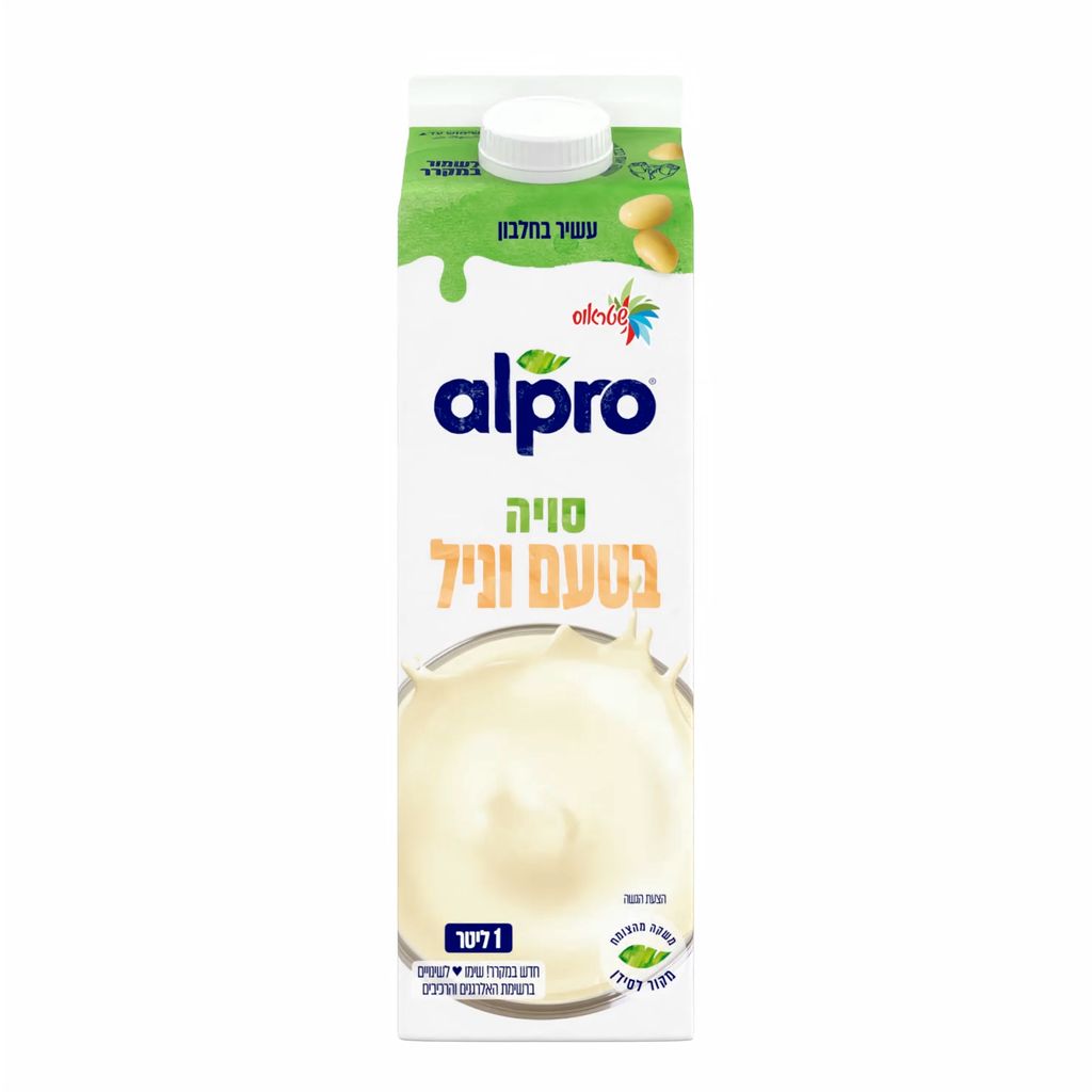 אלפרו משקה סויה וניל בקירור 1לי