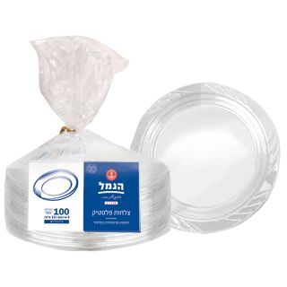 צלחות אמריקאיות גדול `9 100 יח` שקוף