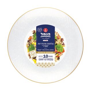 צלחות ספיר ענק רקע פנינה 10יח'