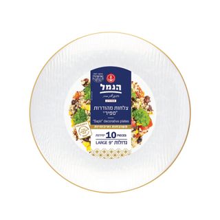 צלחות ספיר גדול רקע כחול 10 יח'