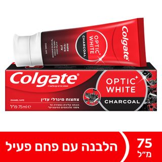 קולגייט אופטיק וייט פחם 75 מל כשלפ
