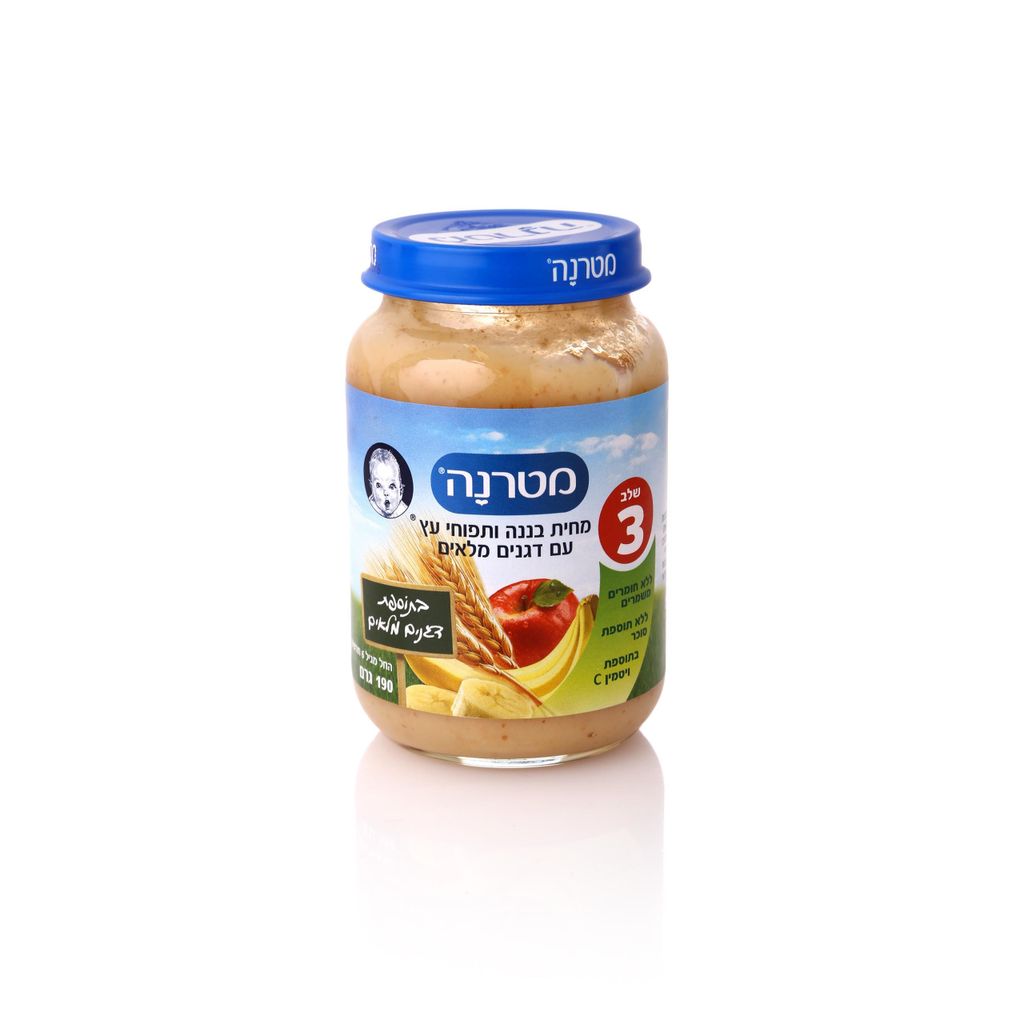 מטרנה מחית תפוח בננה ודגנים שלב3 12*190ג