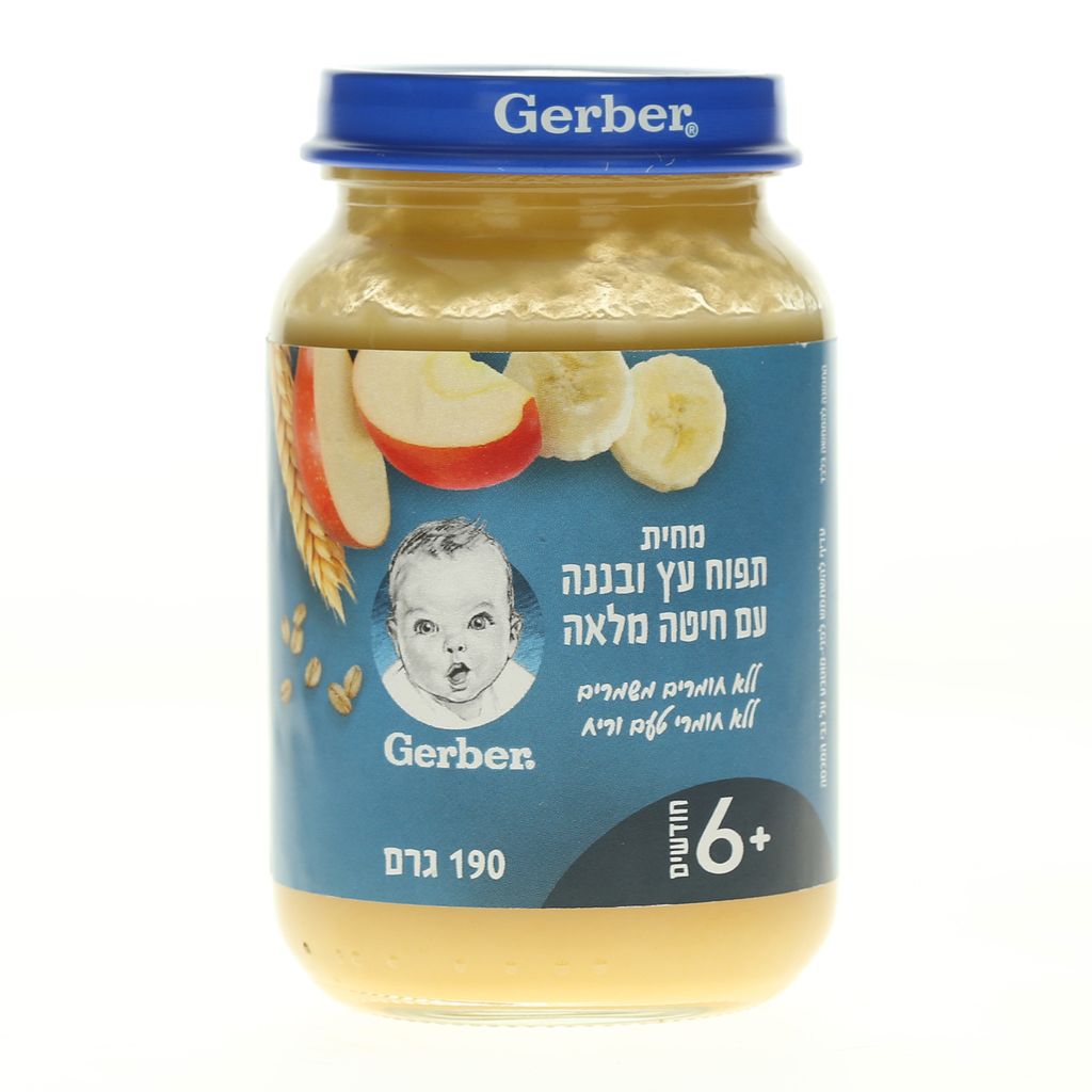 גרבר מחית בננה תפוח עץ דגנ.מלא.12*190ג