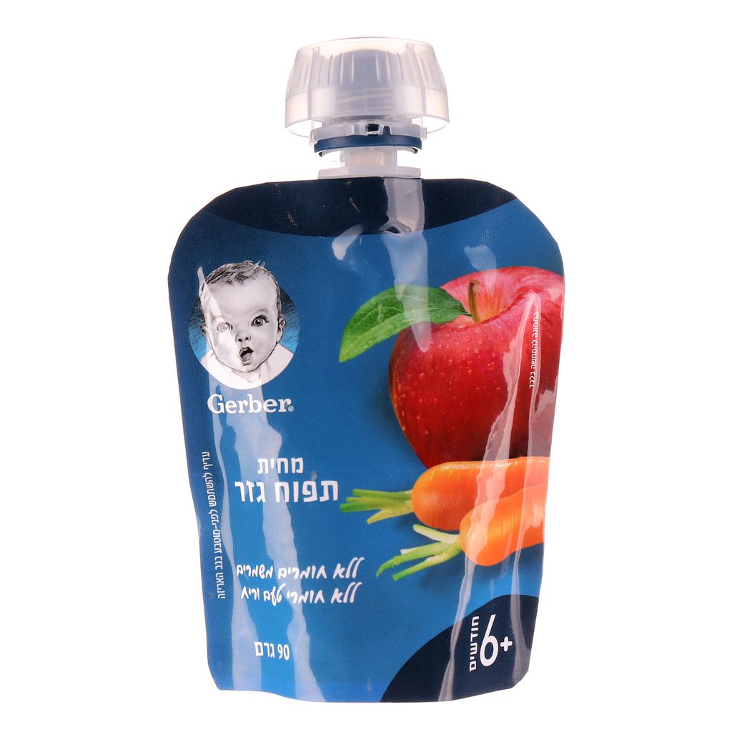 גרבר מחית תפוח גזר פאוץ 7*90גרם