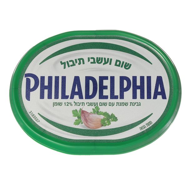 גבינת שמנת פילדלפיה עם שום ועשבי תיבול 12% שומן