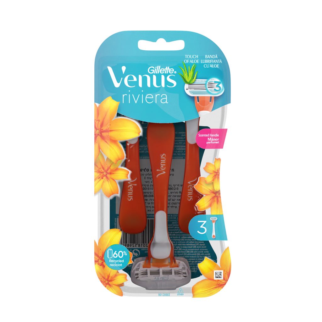 ונוס ריביירה 3 סכיני גילוח חד פעמיים
