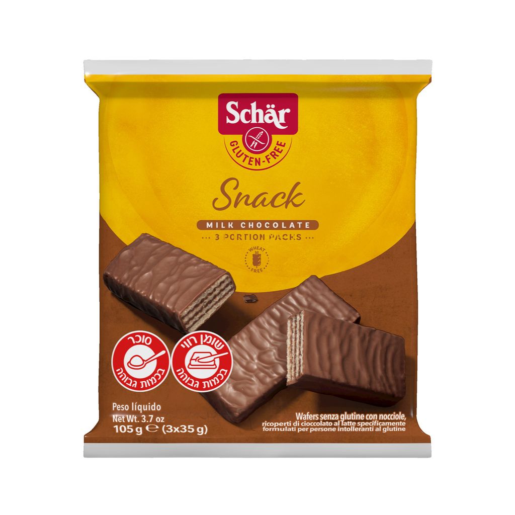 סנק, וופל מצופה ללא גלוטן 105 גר' (35*3), שר SNACK