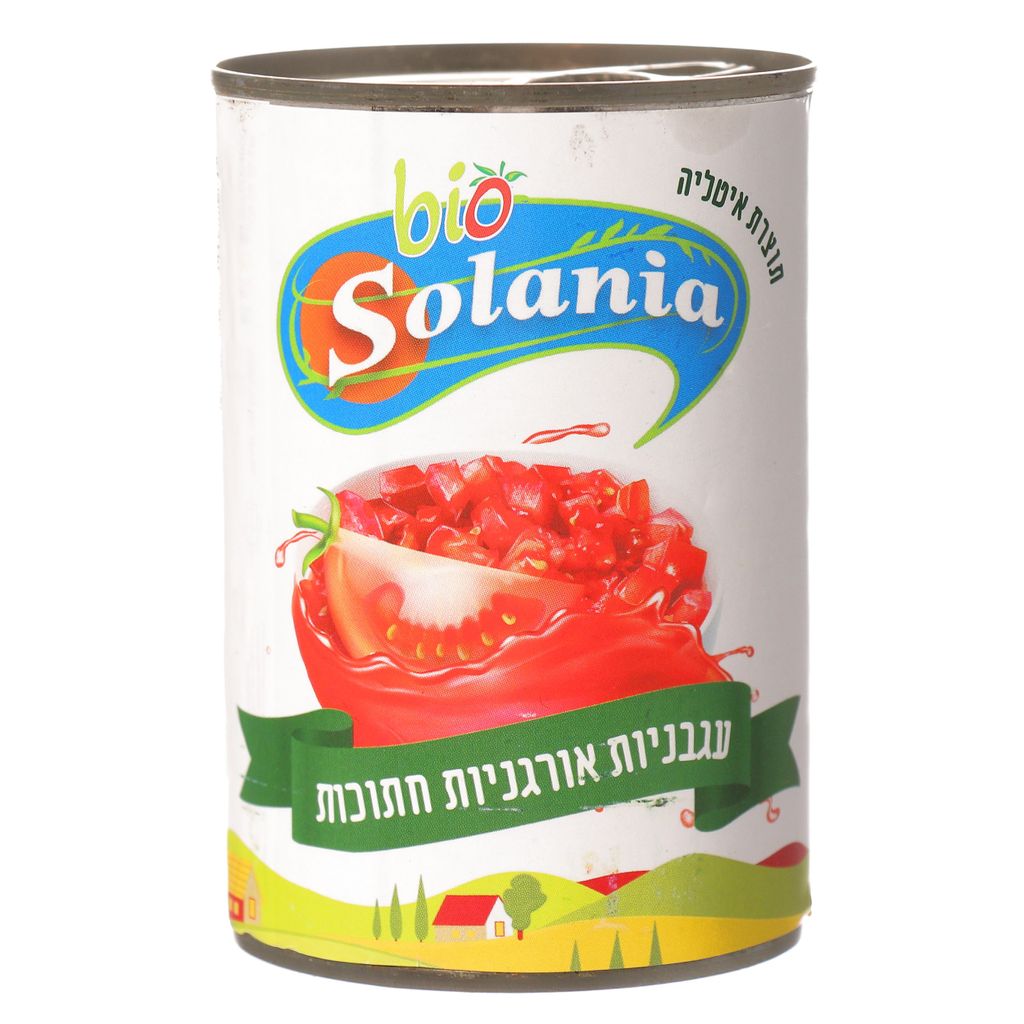 עגבניות אורגניות חתוכות 400 גרם SOLANIA
