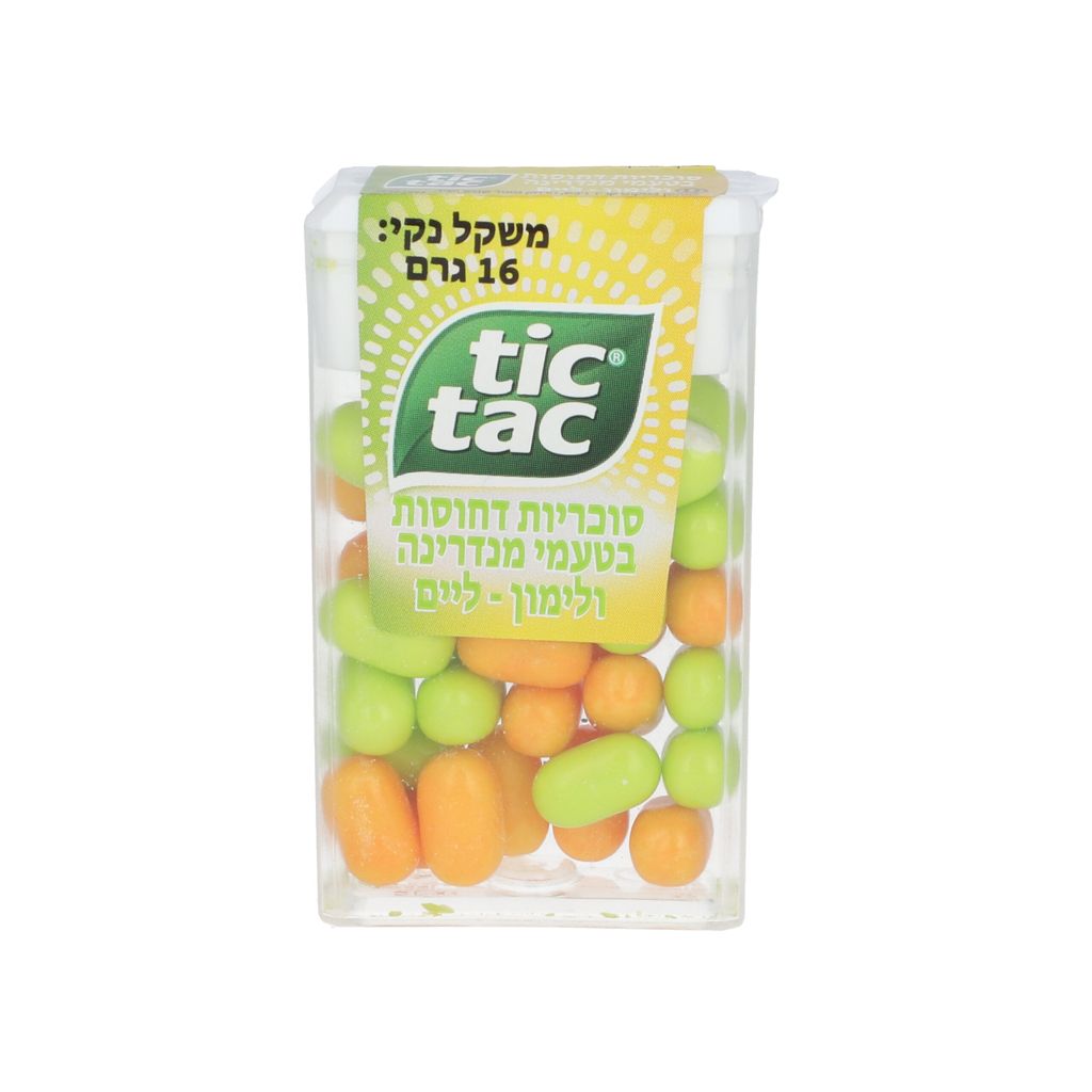 טיק טק סוכריות מנדרינה ולימון ליים 16 גרם