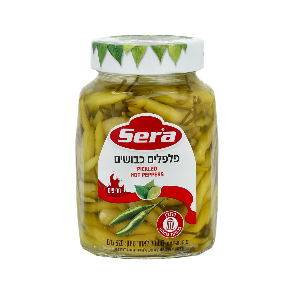 פלפלים כבושים חריפים סרה 640 גרם