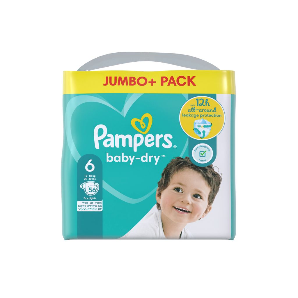 פמפרס בייבי דריי מידה 6 22 יחידות