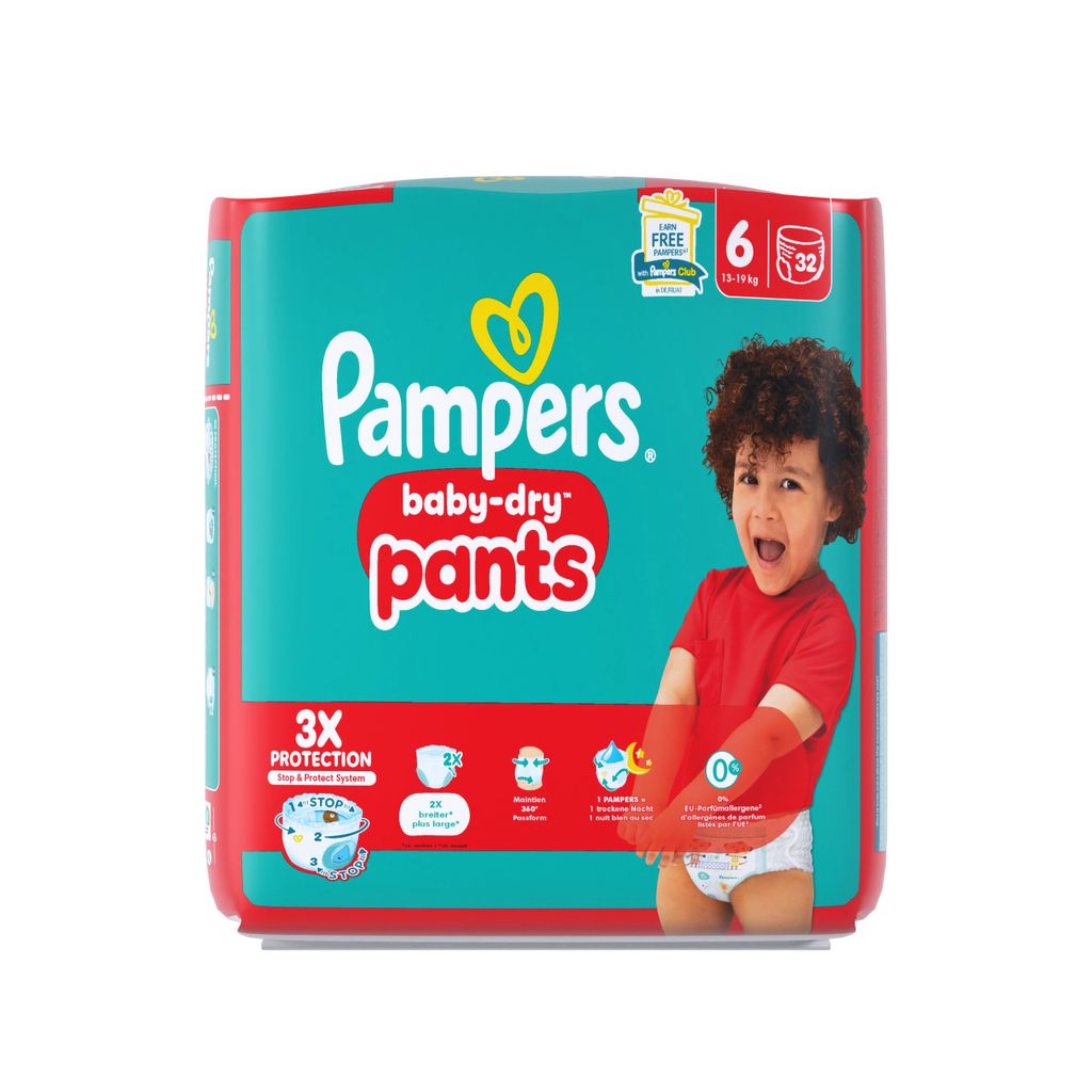 פמפרס בייבי דריי פנטס מידה 6 32 יח