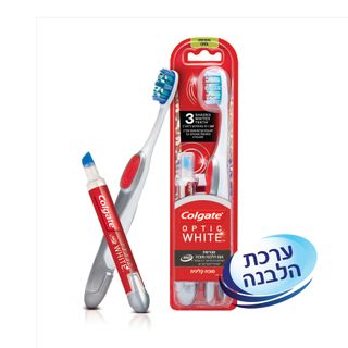 קולגייט אופטיק וייט עט להלבנה+ מברשת 360