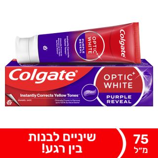 משחת לשיניים קולגייט אופטיק וויט סגול 75 מ"ל