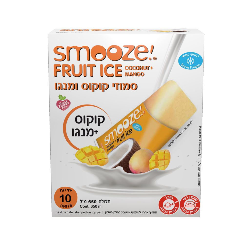 סמוזי להקפאה על בסיס מיץ מנגו ונוזל קוקוס